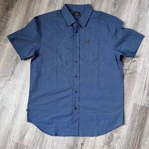 Kimes Ranch Spyglass Men’s SS Mini Check Blue XLarge Button Down Shirt coolmax